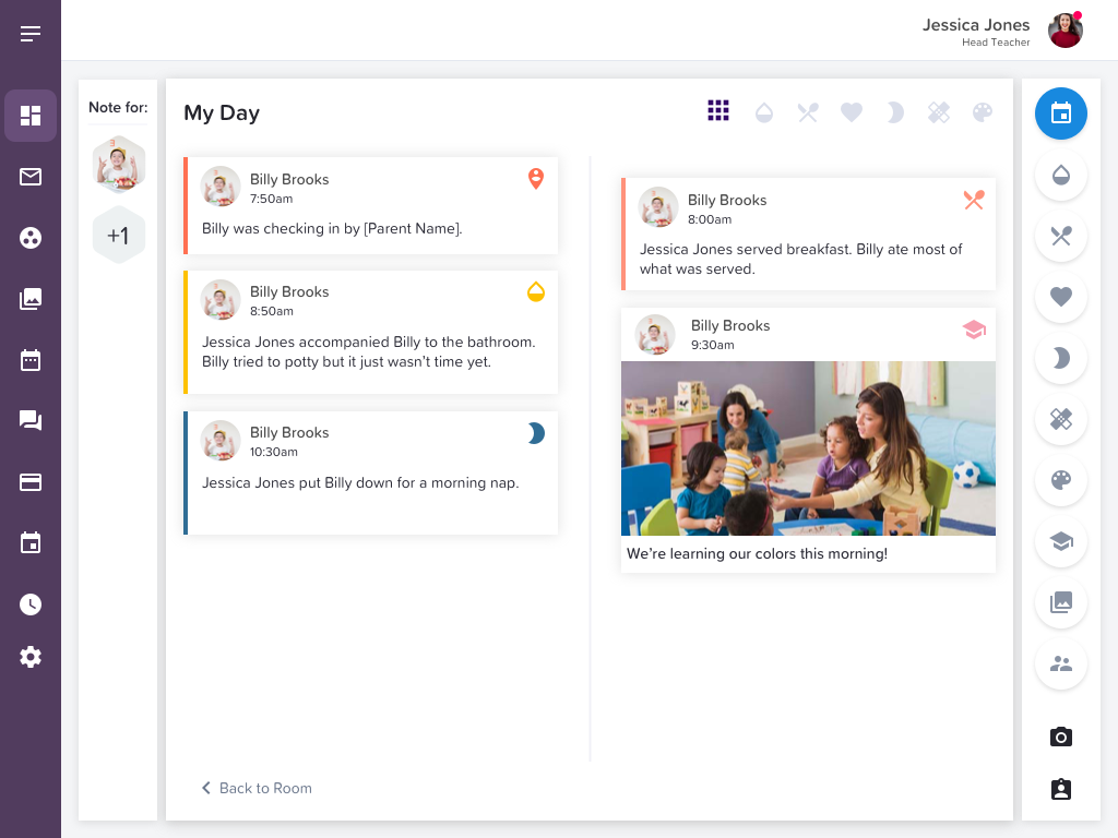 Childcare daily report software